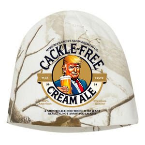 Funny Trump Cackle Free Cream Ale Beer Pun Kati - Camo Knit Beanie