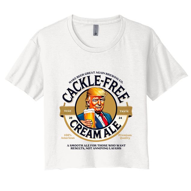 Funny Trump Cackle Free Cream Ale Beer Pun Crop Top