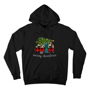 Funny Truck Camping Camper Christmas Buffalo Plaid Leopard Gift Hoodie