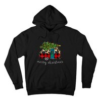 Funny Truck Camping Camper Christmas Buffalo Plaid Leopard Gift Hoodie