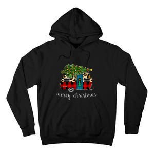 Funny Truck Camping Camper Christmas Buffalo Plaid Leopard Gift Tall Hoodie