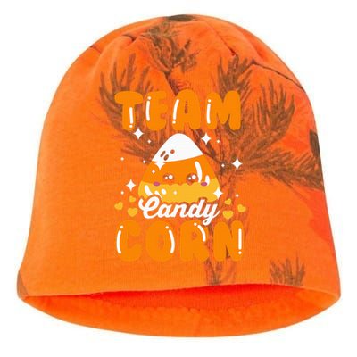 Funny Team Candy Corn Halloween Costume Kati - Camo Knit Beanie