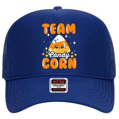 Funny Team Candy Corn Halloween Costume High Crown Mesh Back Trucker Hat