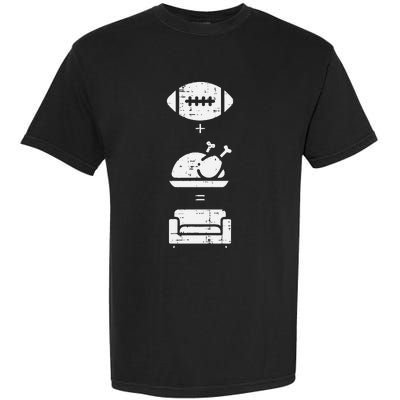 Football Turkey Couch Thanksgiving Sports Garment-Dyed Heavyweight T-Shirt