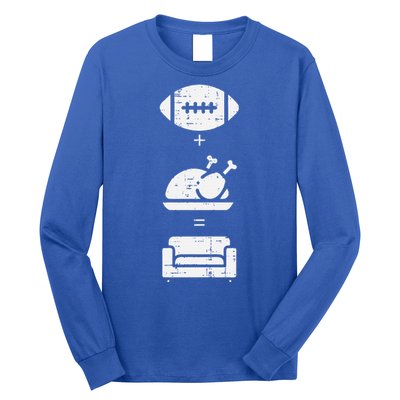 Football Turkey Couch Thanksgiving Sports Long Sleeve Shirt