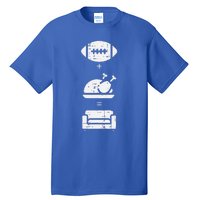 Football Turkey Couch Thanksgiving Sports Tall T-Shirt