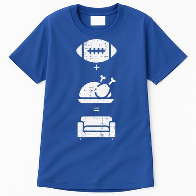 Football Turkey Couch Thanksgiving Sports Tall T-Shirt