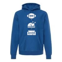 Football Turkey Couch Thanksgiving Sports Premium Hoodie