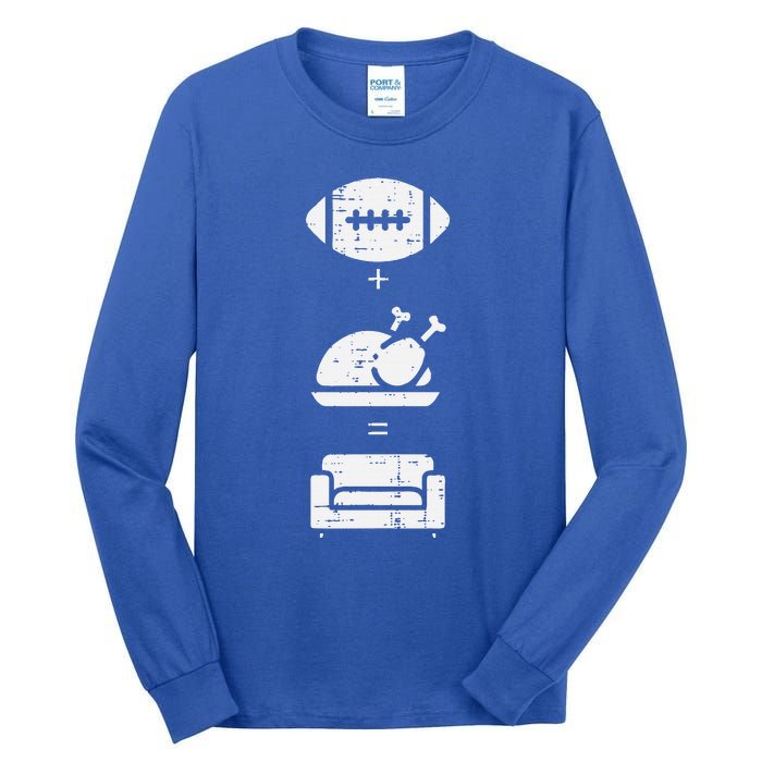 Football Turkey Couch Thanksgiving Sports Tall Long Sleeve T-Shirt