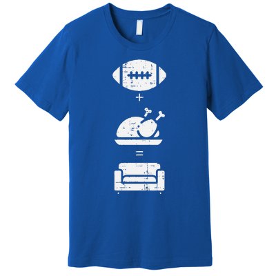 Football Turkey Couch Thanksgiving Sports Premium T-Shirt