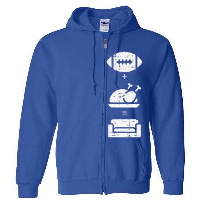 Football Turkey Couch Thanksgiving Sports Full Zip Hoodie