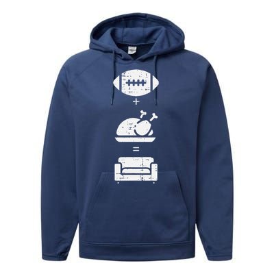 Football Turkey Couch Thanksgiving Sports Performance Fleece Hoodie