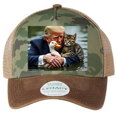 Funny Trump Cat And Duck Memes Christmas Halloween Vote Sign Legacy Tie Dye Trucker Hat