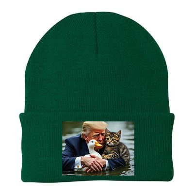 Funny Trump Cat And Duck Memes Christmas Halloween Vote Sign Knit Cap Winter Beanie