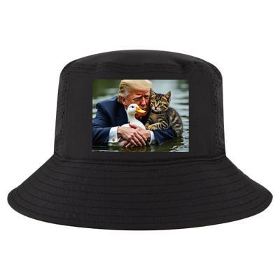 Funny Trump Cat And Duck Memes Christmas Halloween Vote Sign Cool Comfort Performance Bucket Hat