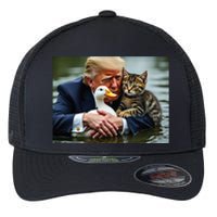 Funny Trump Cat And Duck Memes Christmas Halloween Vote Sign Flexfit Unipanel Trucker Cap