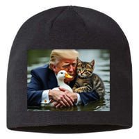 Funny Trump Cat And Duck Memes Christmas Halloween Vote Sign Sustainable Beanie