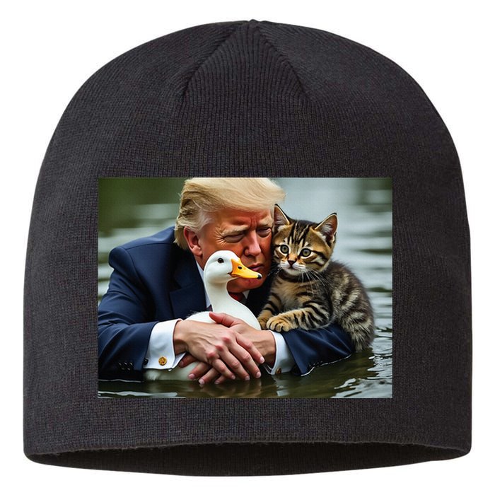 Funny Trump Cat And Duck Memes Christmas Halloween Vote Sign Sustainable Beanie