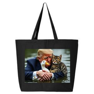 Funny Trump Cat And Duck Memes Christmas Halloween Vote Sign 25L Jumbo Tote