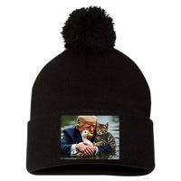 Funny Trump Cat And Duck Memes Christmas Halloween Vote Sign Pom Pom 12in Knit Beanie