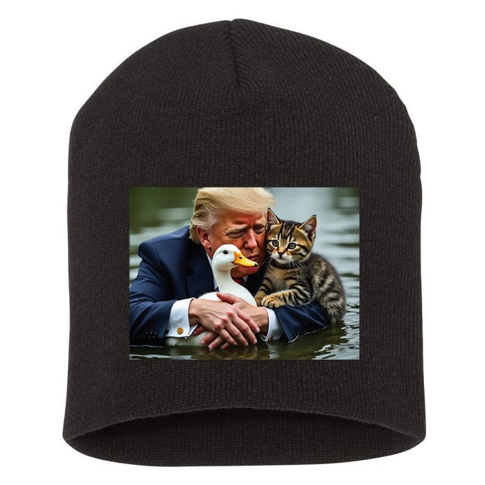 Funny Trump Cat And Duck Memes Christmas Halloween Vote Sign Short Acrylic Beanie