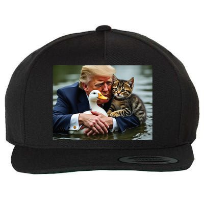 Funny Trump Cat And Duck Memes Christmas Halloween Vote Sign Wool Snapback Cap