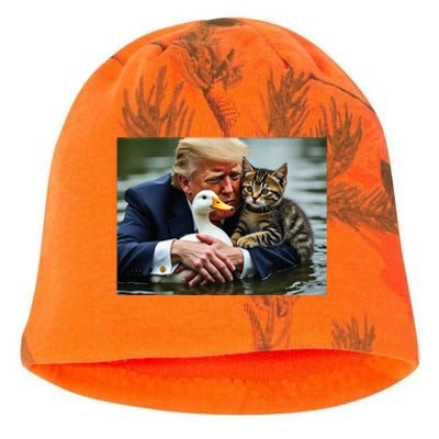 Funny Trump Cat And Duck Memes Christmas Halloween Vote Sign Kati - Camo Knit Beanie