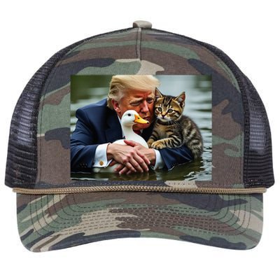 Funny Trump Cat And Duck Memes Christmas Halloween Vote Sign Retro Rope Trucker Hat Cap