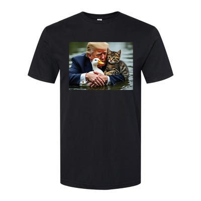 Funny Trump Cat And Duck Memes Christmas Halloween Vote Sign Softstyle CVC T-Shirt