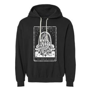 Funny Tarot Card Zero Of Fucks Occult Tarot Reader Reading Garment-Dyed Fleece Hoodie