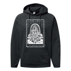 Funny Tarot Card Zero Of Fucks Occult Tarot Reader Reading Performance Fleece Hoodie