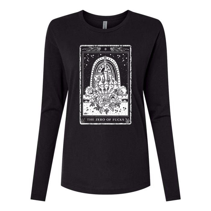 Funny Tarot Card Zero Of Fucks Occult Tarot Reader Reading Womens Cotton Relaxed Long Sleeve T-Shirt