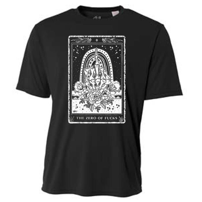 Funny Tarot Card Zero Of Fucks Occult Tarot Reader Reading Cooling Performance Crew T-Shirt