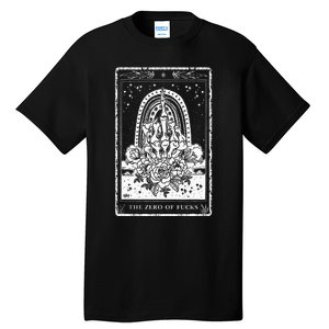 Funny Tarot Card Zero Of Fucks Occult Tarot Reader Reading Tall T-Shirt