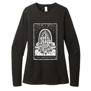 Funny Tarot Card Zero Of Fucks Occult Tarot Reader Reading Womens CVC Long Sleeve Shirt