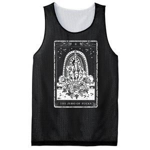 Funny Tarot Card Zero Of Fucks Occult Tarot Reader Reading Mesh Reversible Basketball Jersey Tank