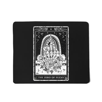Funny Tarot Card Zero Of Fucks Occult Tarot Reader Reading Mousepad