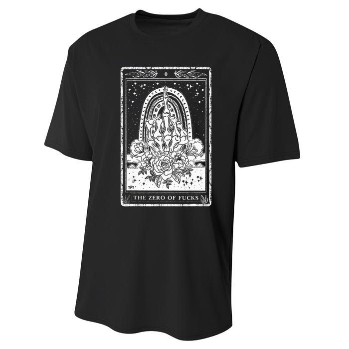 Funny Tarot Card Zero Of Fucks Occult Tarot Reader Reading Performance Sprint T-Shirt