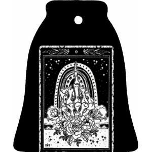 Funny Tarot Card Zero Of Fucks Occult Tarot Reader Reading Ceramic Bell Ornament