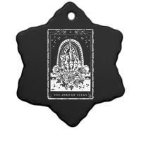 Funny Tarot Card Zero Of Fucks Occult Tarot Reader Reading Ceramic Star Ornament