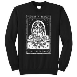 Funny Tarot Card Zero Of Fucks Occult Tarot Reader Reading Tall Sweatshirt