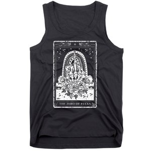 Funny Tarot Card Zero Of Fucks Occult Tarot Reader Reading Tank Top