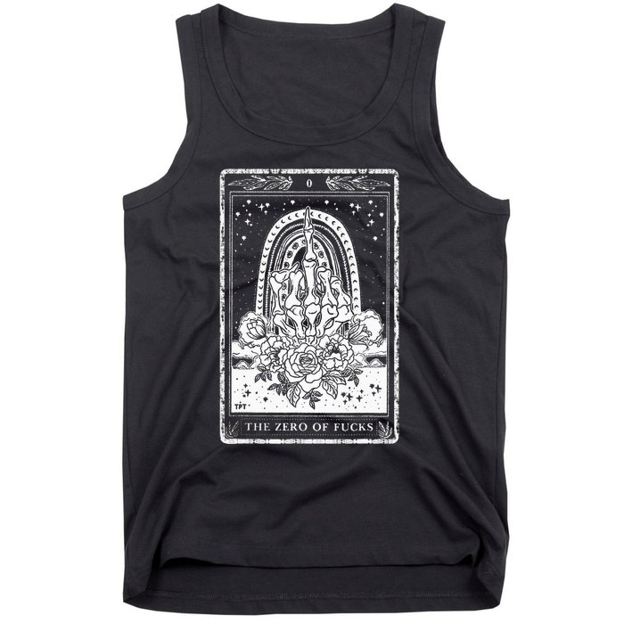 Funny Tarot Card Zero Of Fucks Occult Tarot Reader Reading Tank Top