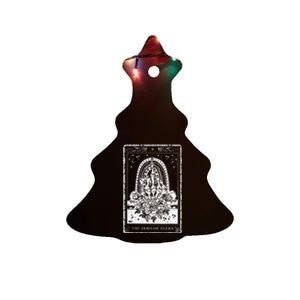 Funny Tarot Card Zero Of Fucks Occult Tarot Reader Reading Ceramic Tree Ornament