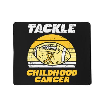 Football Tackle Childhood Cancer Retro Awareness Ribbon Mousepad