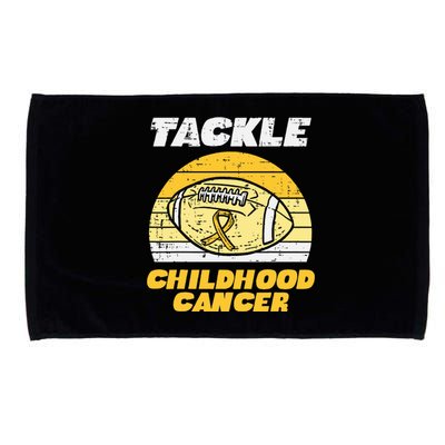 Football Tackle Childhood Cancer Retro Awareness Ribbon Microfiber Hand Towel