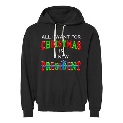 Funny Trump Christmas Anti Biden 2020 Voter Garment-Dyed Fleece Hoodie