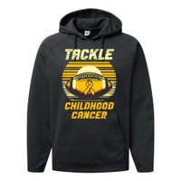 Football Tackle Childhood Cancer Awareness Performance Fleece Hoodie