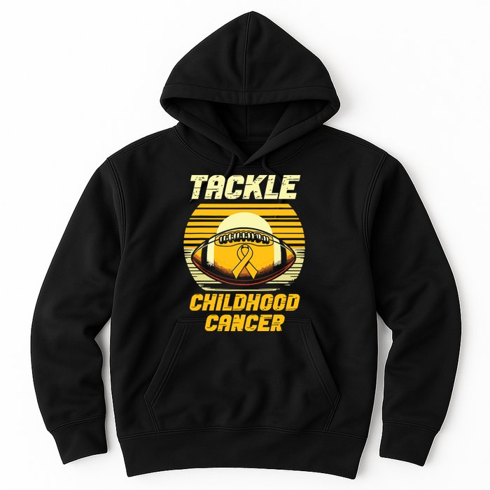 Football Tackle Childhood Cancer Awareness Hoodie