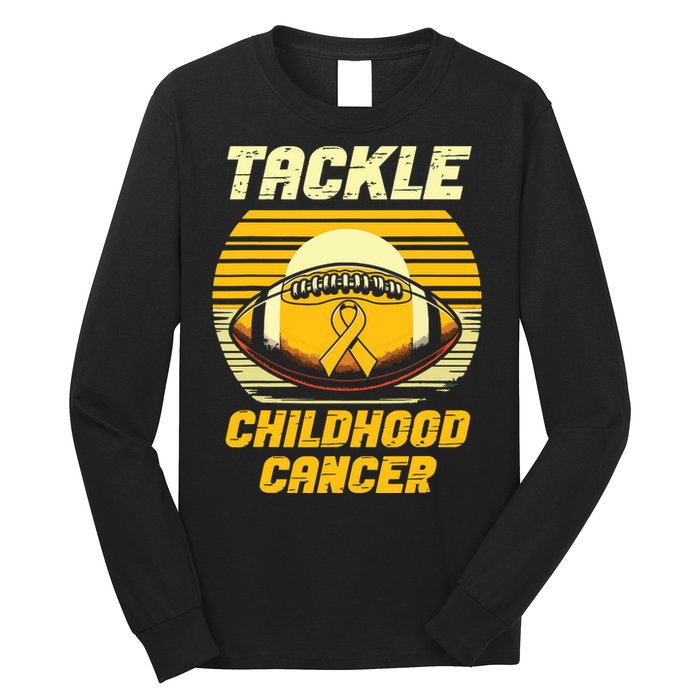 Football Tackle Childhood Cancer Awareness Long Sleeve Shirt